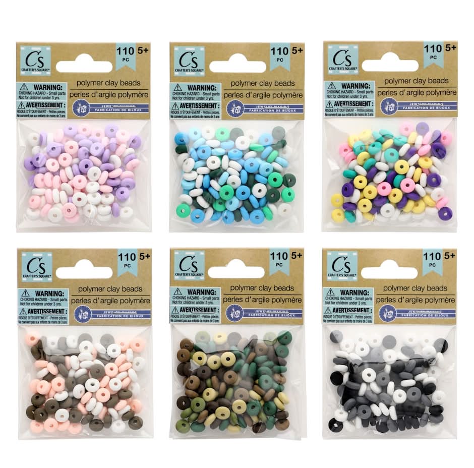 Crafters Square Polymer Clay Beads, 110-pc. Packs