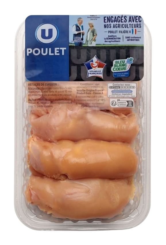 Les Produits U - Sauté de poulet jaune (500g)