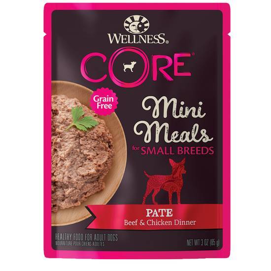 Wellness -Core-Natural-Grain-Free-Small-Breed-Mini-Meals-3Oz, Chicken Beef (3 oz)