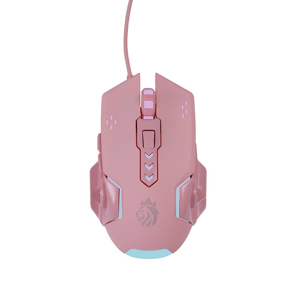 Miniso mouse gamer con luces rosa (1 pieza)