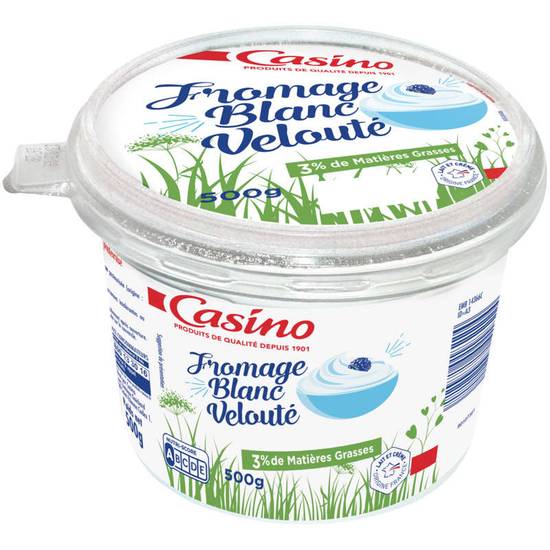 CASINO - Fromage blanc velouté - 3% m.g. - 1 pot - 500g