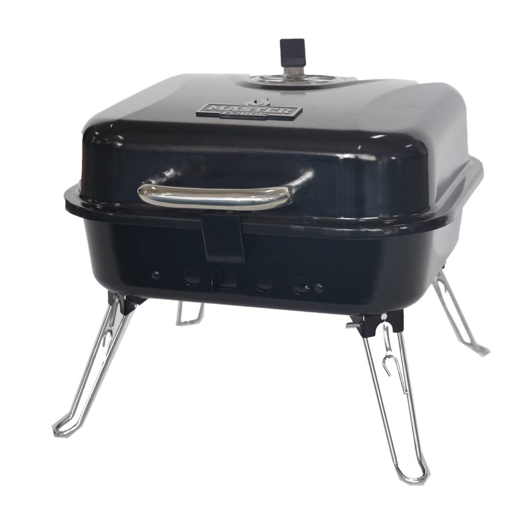 Master Forge Porcelain Coated Portable Charcoal Grill, Black