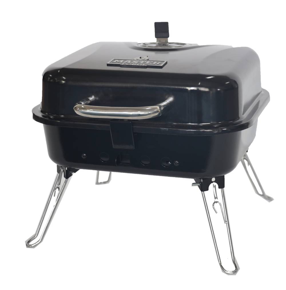 Master Forge Porcelain Coated Portable Charcoal Grill, Black