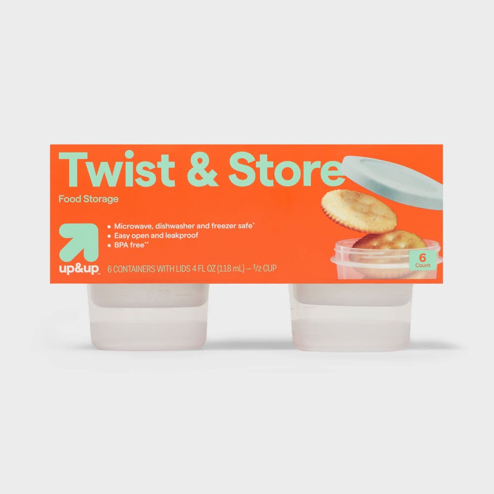 up&up Twist & Store Round Food Storage Containers (6 ct)