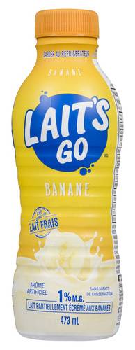 Lait'S Go Breuvage Au Lait Explosion De Bananes 473 Ml / Milk 2 Go 1% Milk Banana Blast 473 ml
