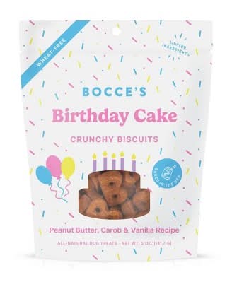 Bocce's Bakery Birthday Cake With Peanut Butter, Molasses & Vanilla Dog Treats (5 oz)
