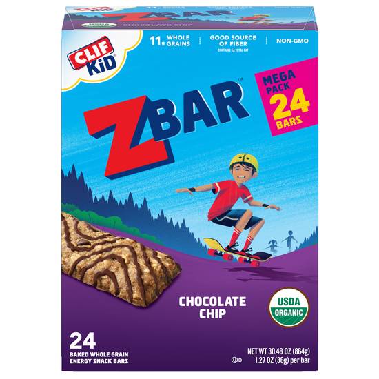 Clif Kid Chocolate Chip Soft Baked Whole Grain Snack Bars (24 ct)