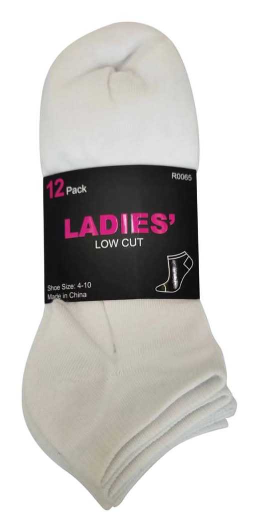 Ladies' Low Cut Socks 3 Color 12 Pk