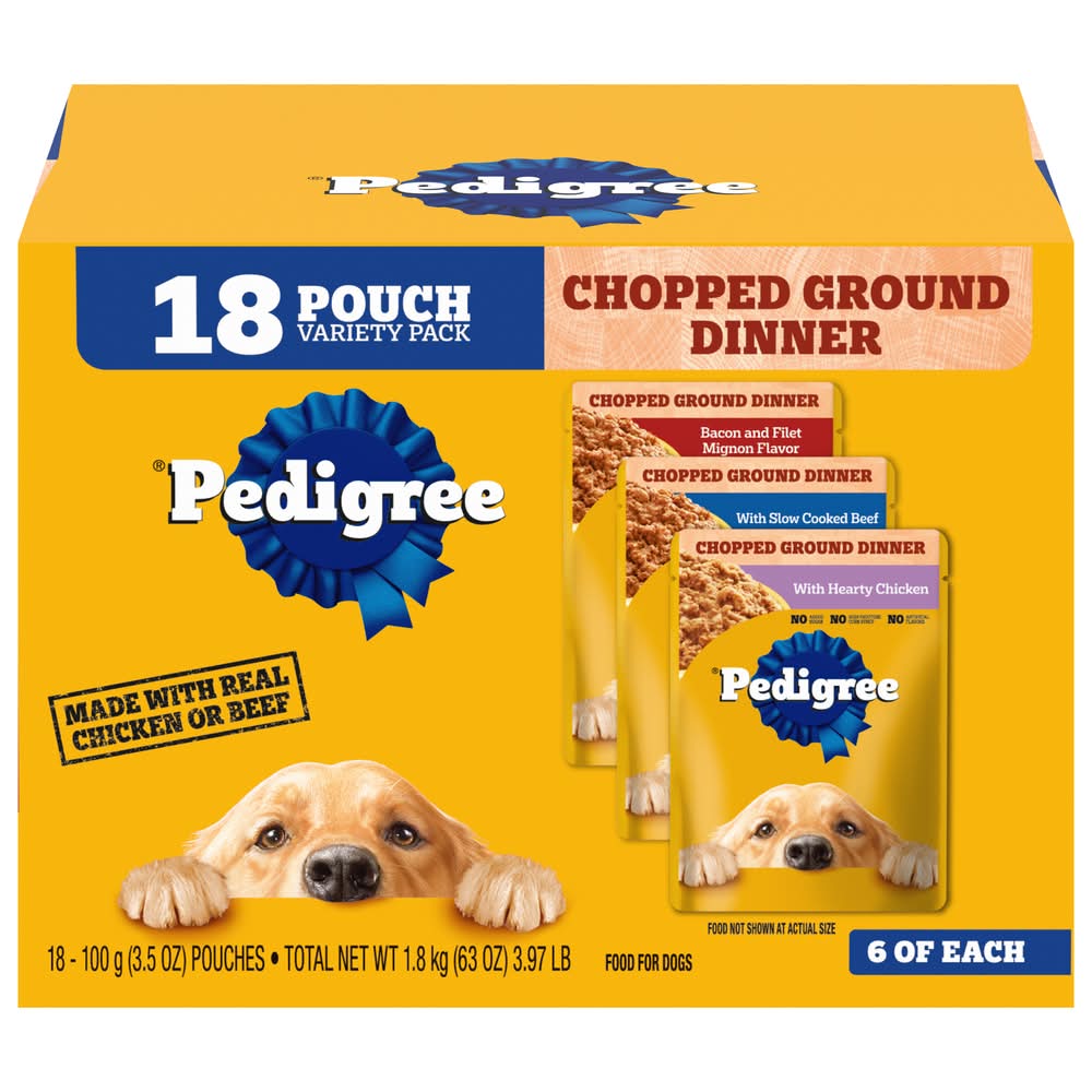 Pedigree Chopped Ground Dinner Variety pack Food For Dogs (3.95 lbs)