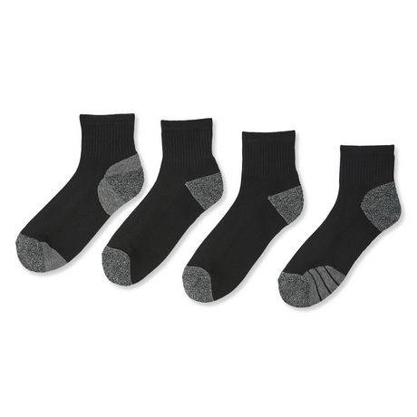Athletic Works Men''s Anklets 4-Pack (Color: Black, Size: 7-11)