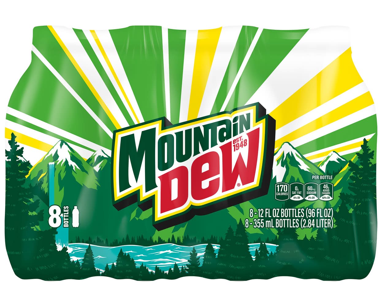 Mountain Dew Soda, Citrus (8 x 12 fl oz)