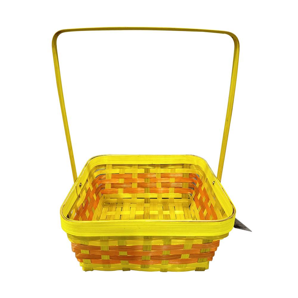 Cottondale Square Bamboo Easter Basket, Yellow & Orange