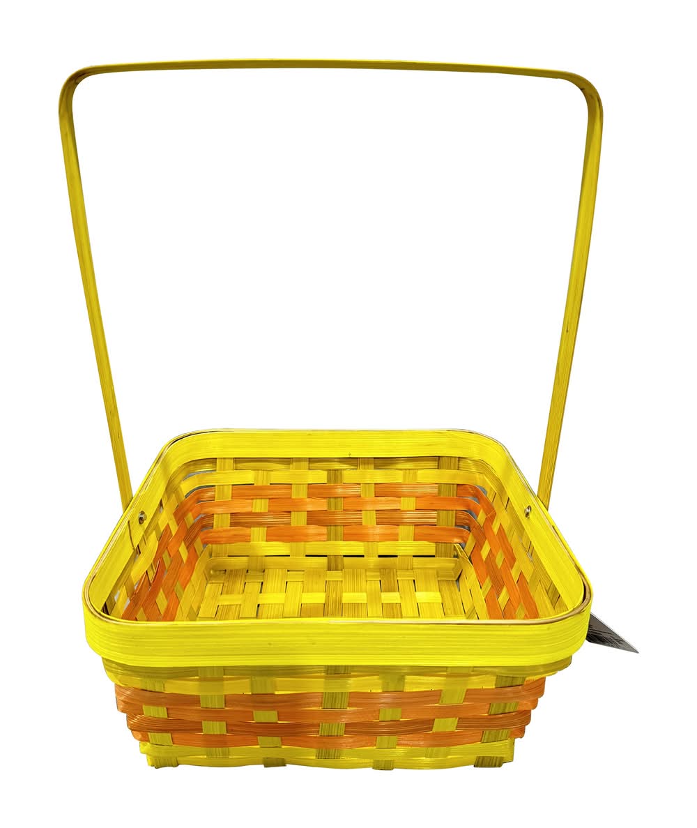 Cottondale Square Bamboo Easter Basket, Yellow & Orange