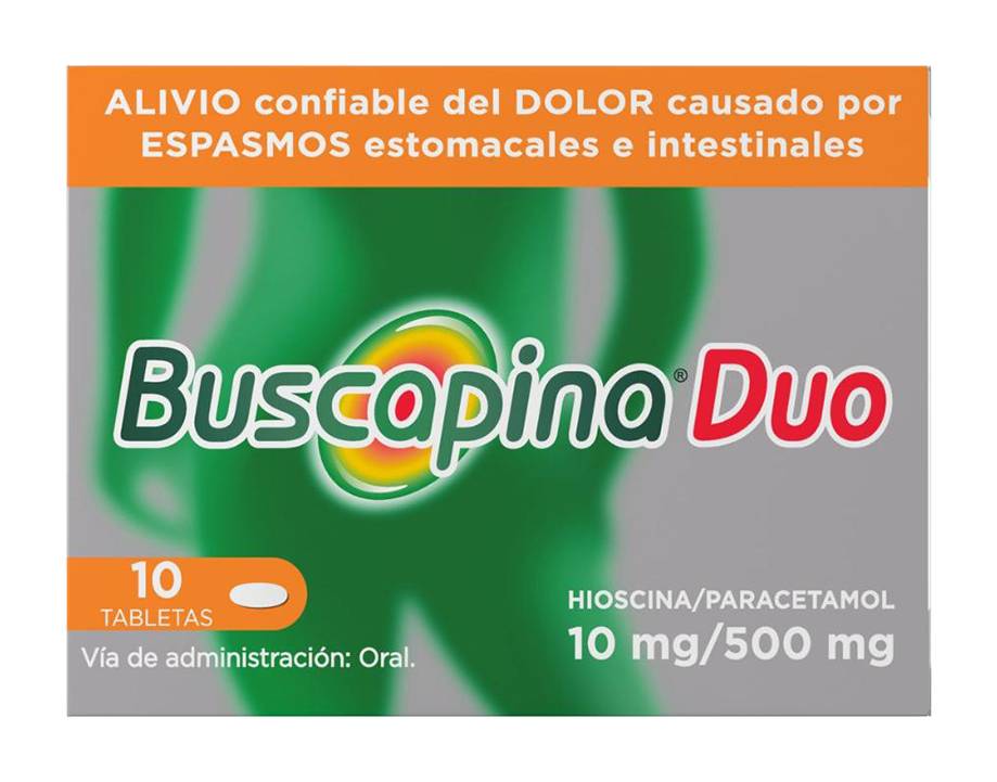 Buscapina · Duo hioscina paracetamol tabletas 10 mg/500 mg (10 un)