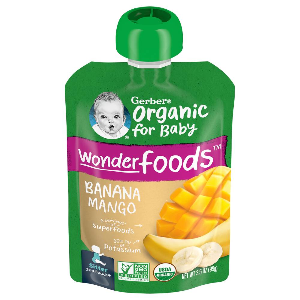 Gerber Organic Banana Mango 2nd Foods For Sitter