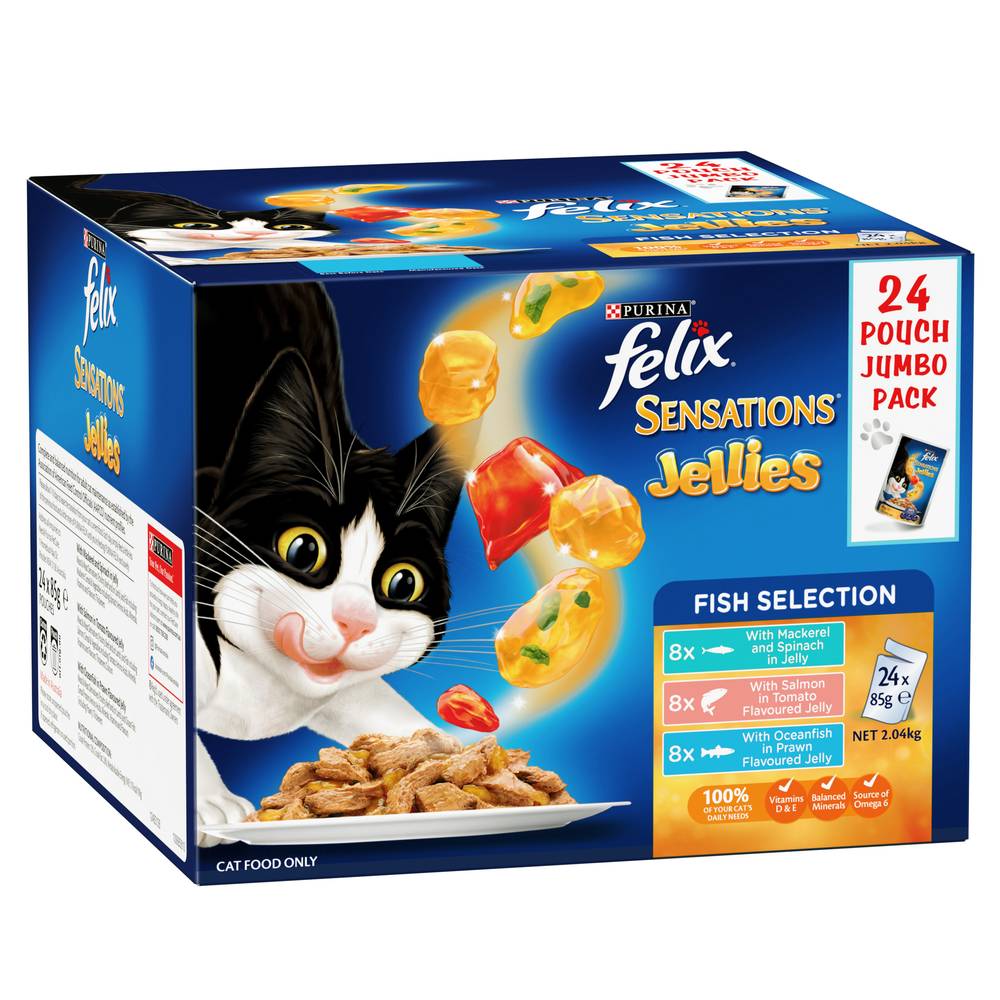 Sensations Jellies Fish Selection Wet Cat Food (24 x 85g)