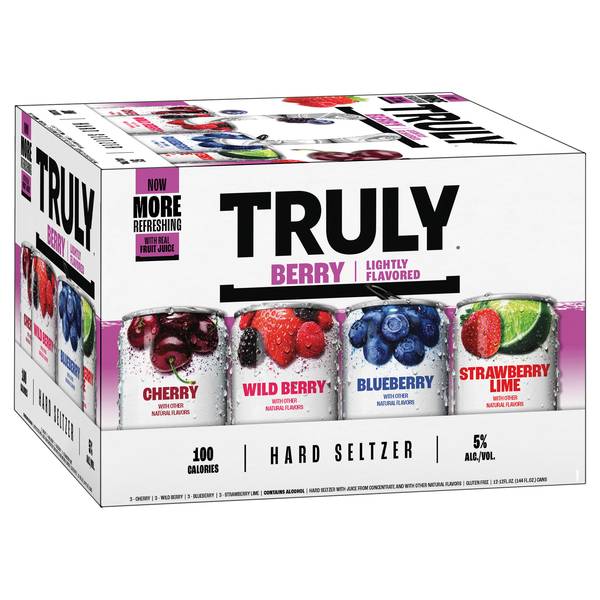 Truly Berry Mix Hard Seltzer Variety pack (12 pack, 12 fl oz) (cherry wild berry blueberry strawberry lime)