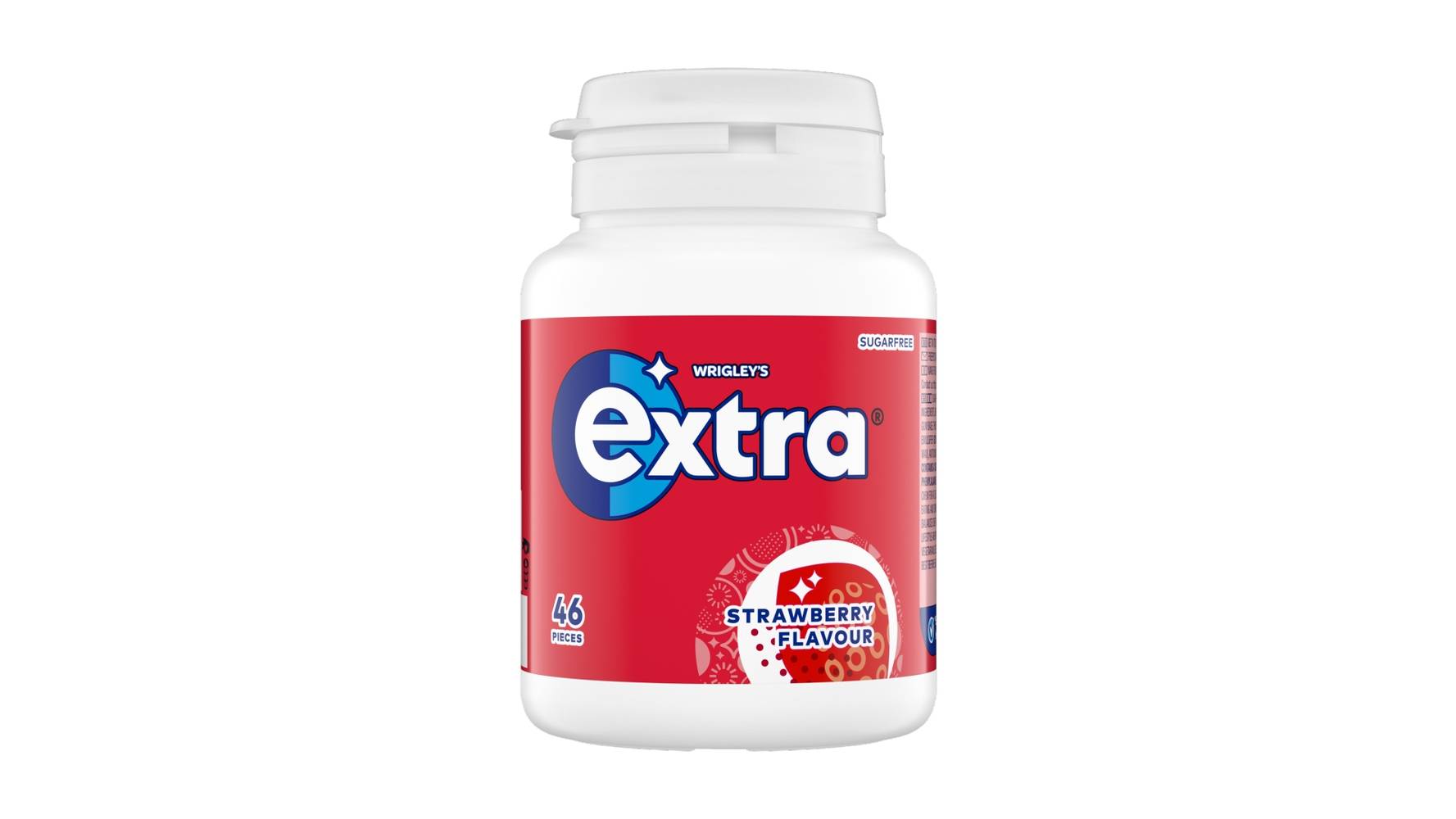 Wrigley's Extra Strawberry Sugarfree Chewing Gum Bottle 46 Pieces