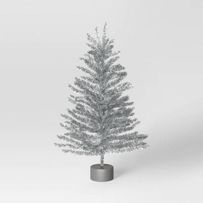 24" Unlit Tinsel Mini Artificial Christmas Tree Silver - Wondershop™