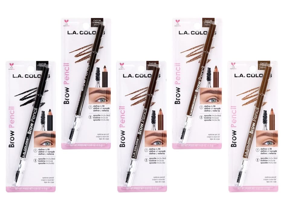 L.A. Colors Detailing & Makeup Eye Brow Pencils, Assorted (5 x 0.05 oz)