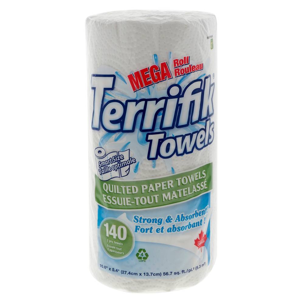 Terrifik towels essuie-tout matelassé (140 unités) (27.4 cm × 13.7 cm)