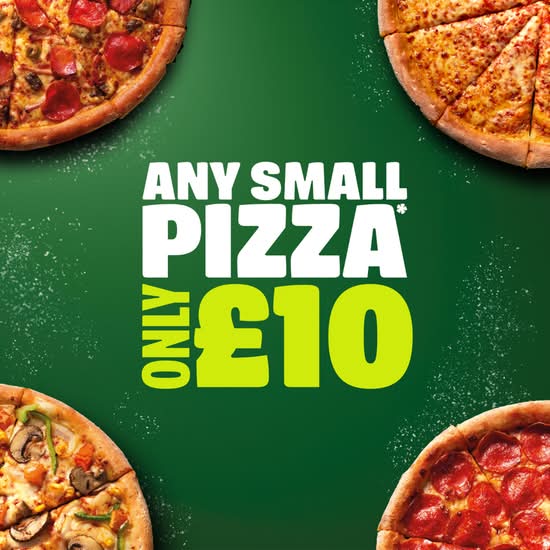 £10 ANY Small Pizza