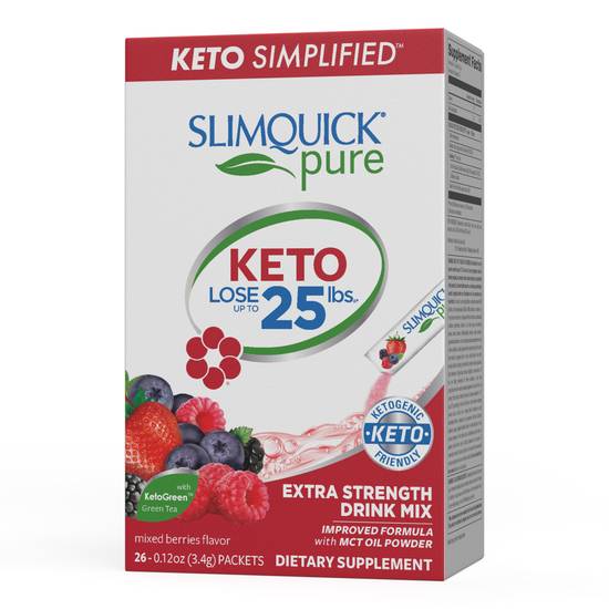 SlimQuick Pure Weight Loss Drink Mix - Berries Flavor, 26 ct