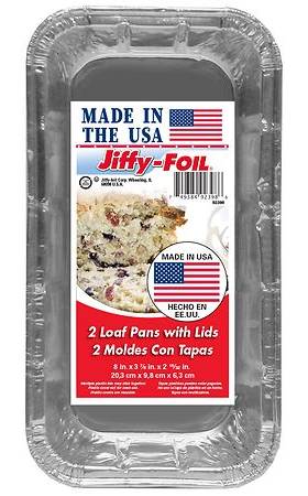 Jiffy-Foil Loaf Pan With Lid, 20.3X9.8X6.3 cm (2 ct)