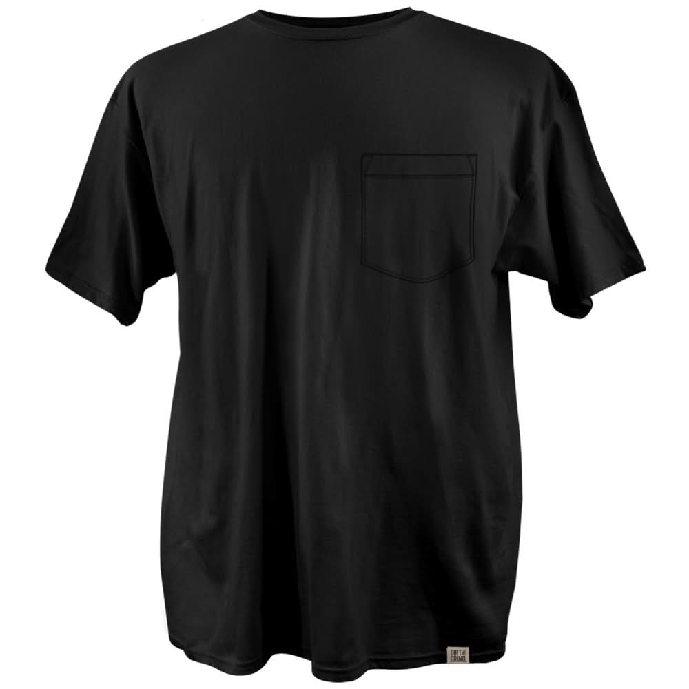Men's Black Medium weight Knit Short sleeve Solid T-shirt ( L )