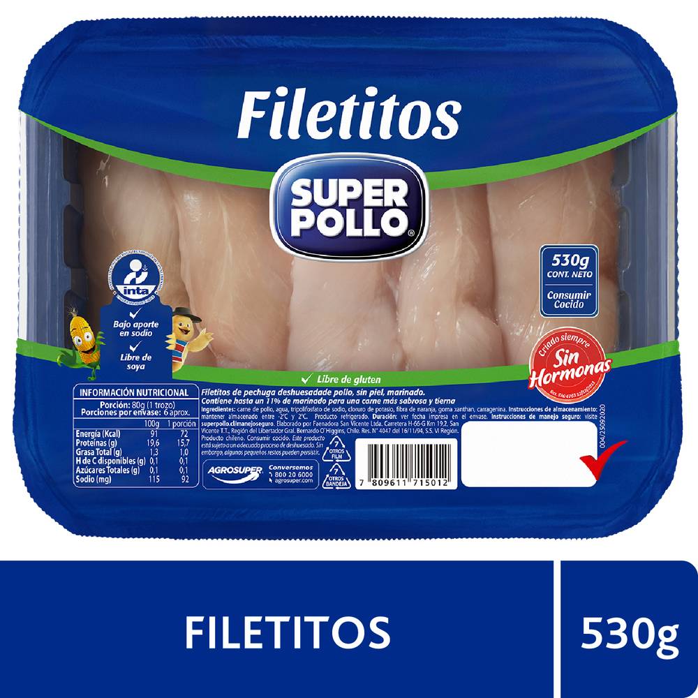FILETE DE POLLO SUPER POLLO 530 GR PET