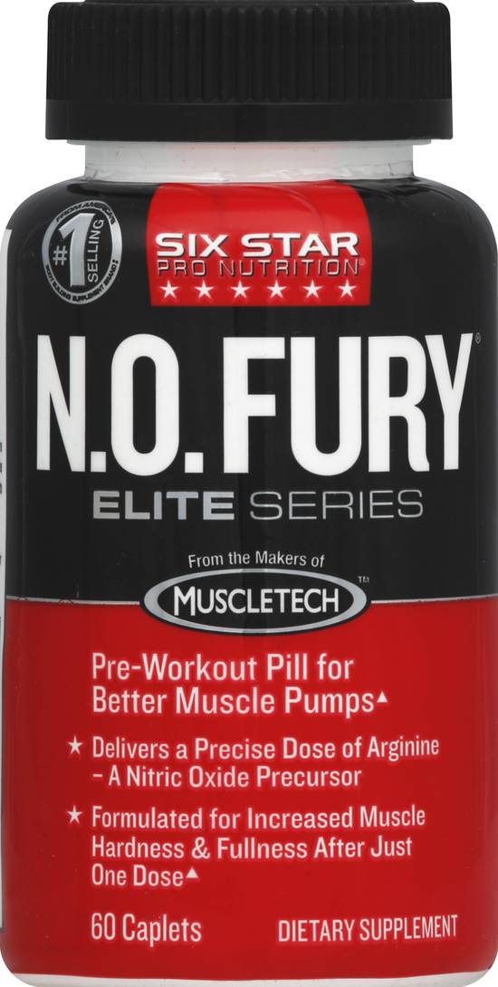 Six Star Pro Nutrition No Fury Elite Series Pre Workout Pills (60 caplets)