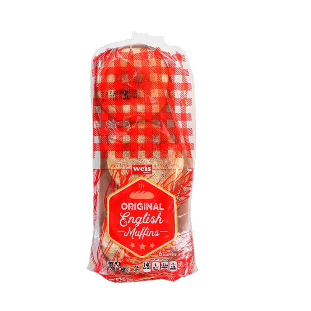 Weis English Plain Muffins (12 oz, 6 ct)