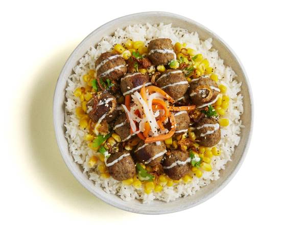 Thai Beef Meatballs on Rice