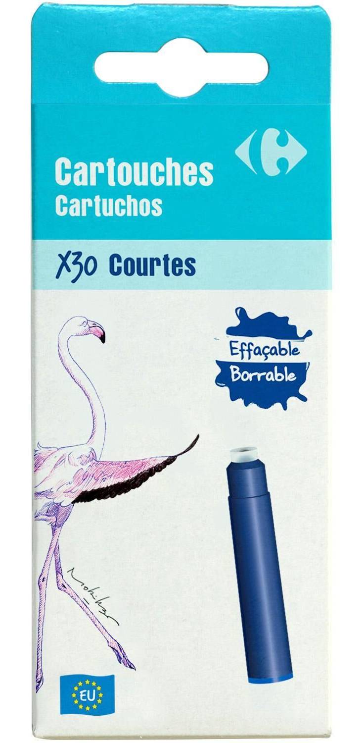 Carrefour - Cartouche d'encre bleue pour stylo plume