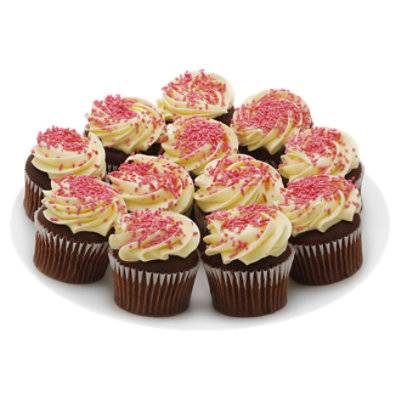 Red Velvet Cupcakes Cream Cheese Iced 12 Count