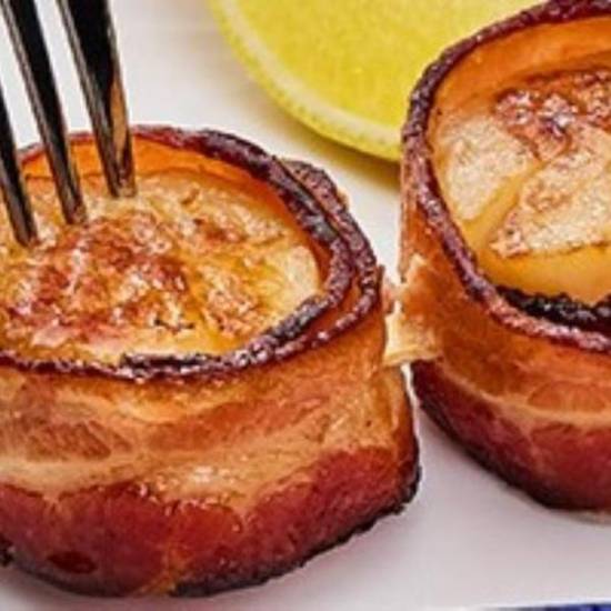 New! Bacon-Wrapped Sea Scallops