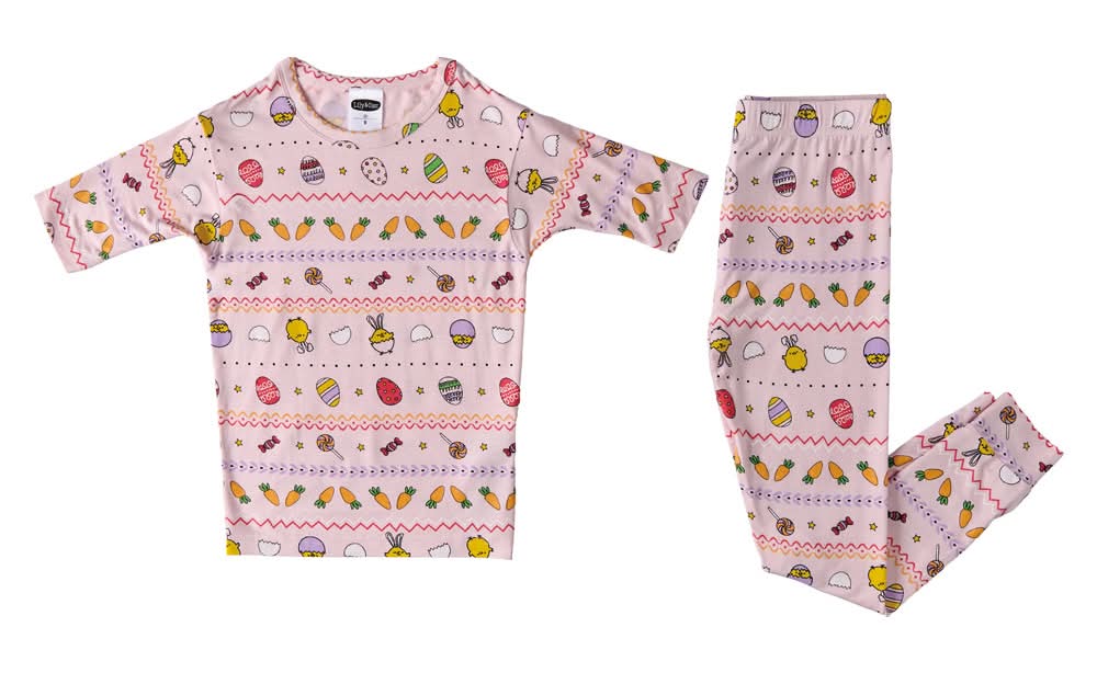 Lily & Dan/ L&D Toddler Easter Pajama Set - Pink 2T