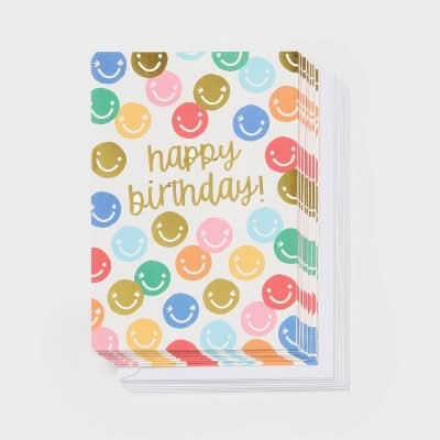 Spritz Happy Birthday! Smiley Cards (10 ct)