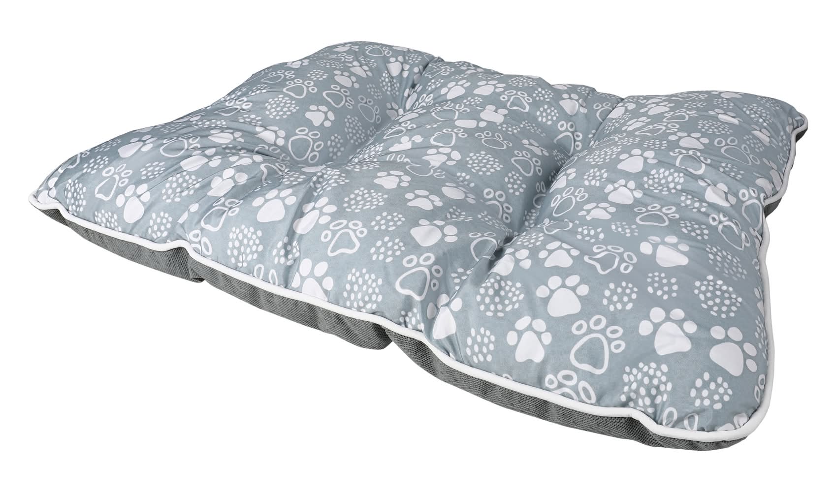 Paws Tufted Pet Bed 25in x 19in Aqua