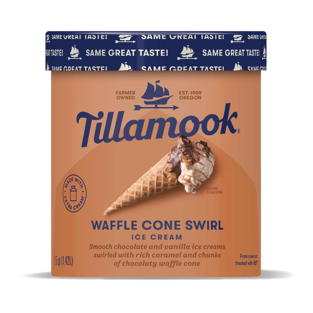 Tillamook Waffle Cone Swirl Ice Cream (1.5 qt)