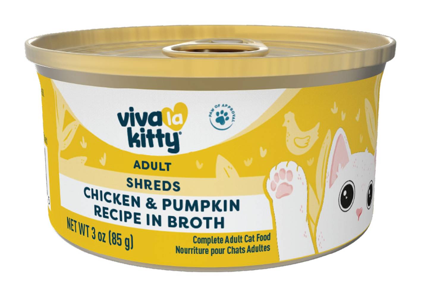 Viva La Kitty Shreds Chicken & Pumpkin Recipe in Broth Adult Wet Cat Food (3 oz)