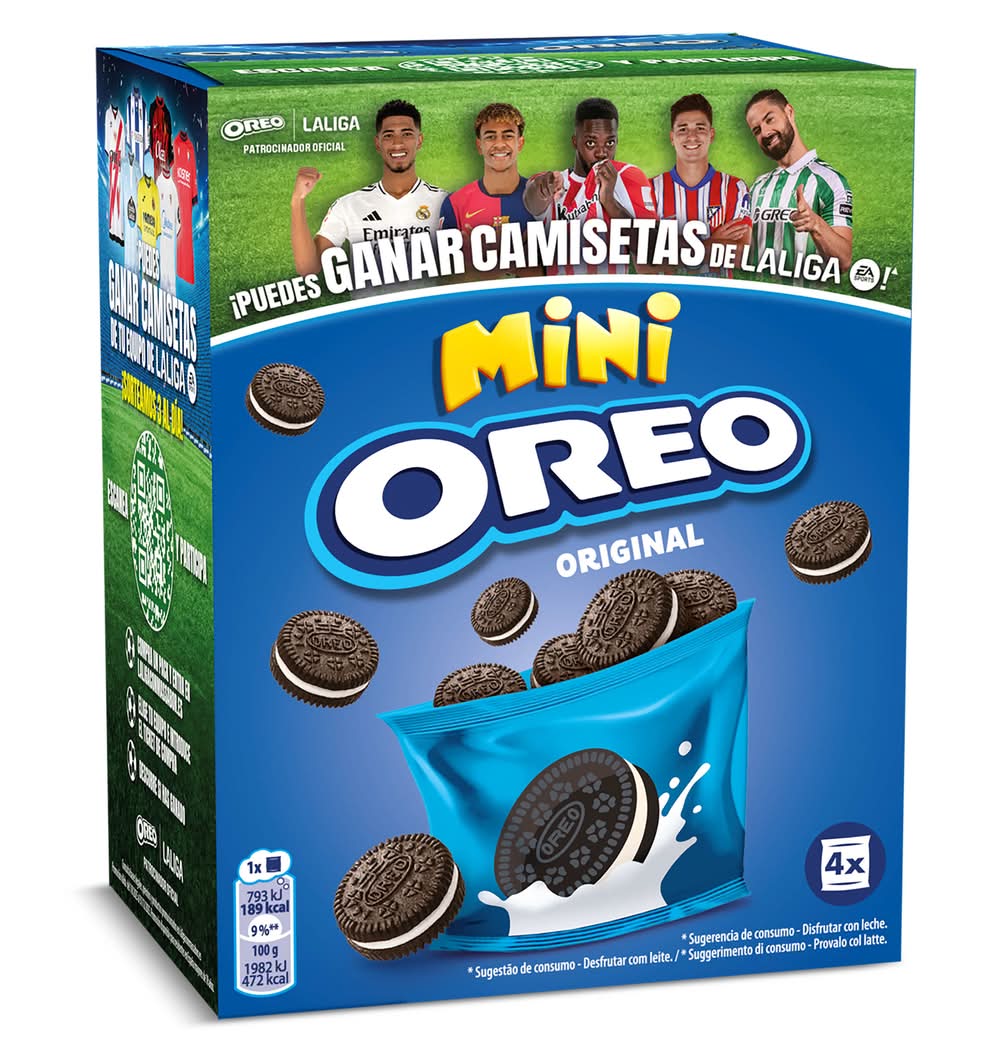 Mini Galletas De Cacao Rellenas De Crema Oreo Caja 160 G