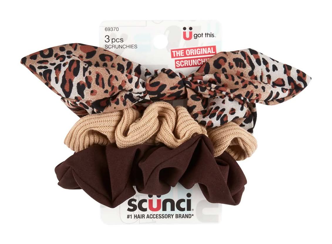 Scunci The Original Cheetah Print Scarf Scrunchies 69370 (3 ct)