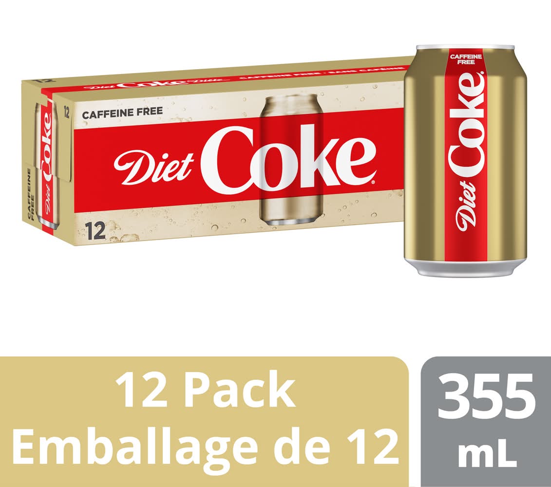 Diet coke boisson gazeuse sans caféine - caffeine free soft drink (12 pièces, 355 ml)