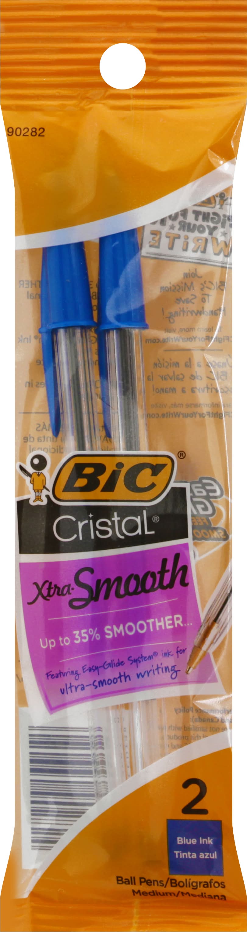 BiC Cristal Xtra Smooth Medium Ball Blue Pens (0.5 oz, 2 ct)
