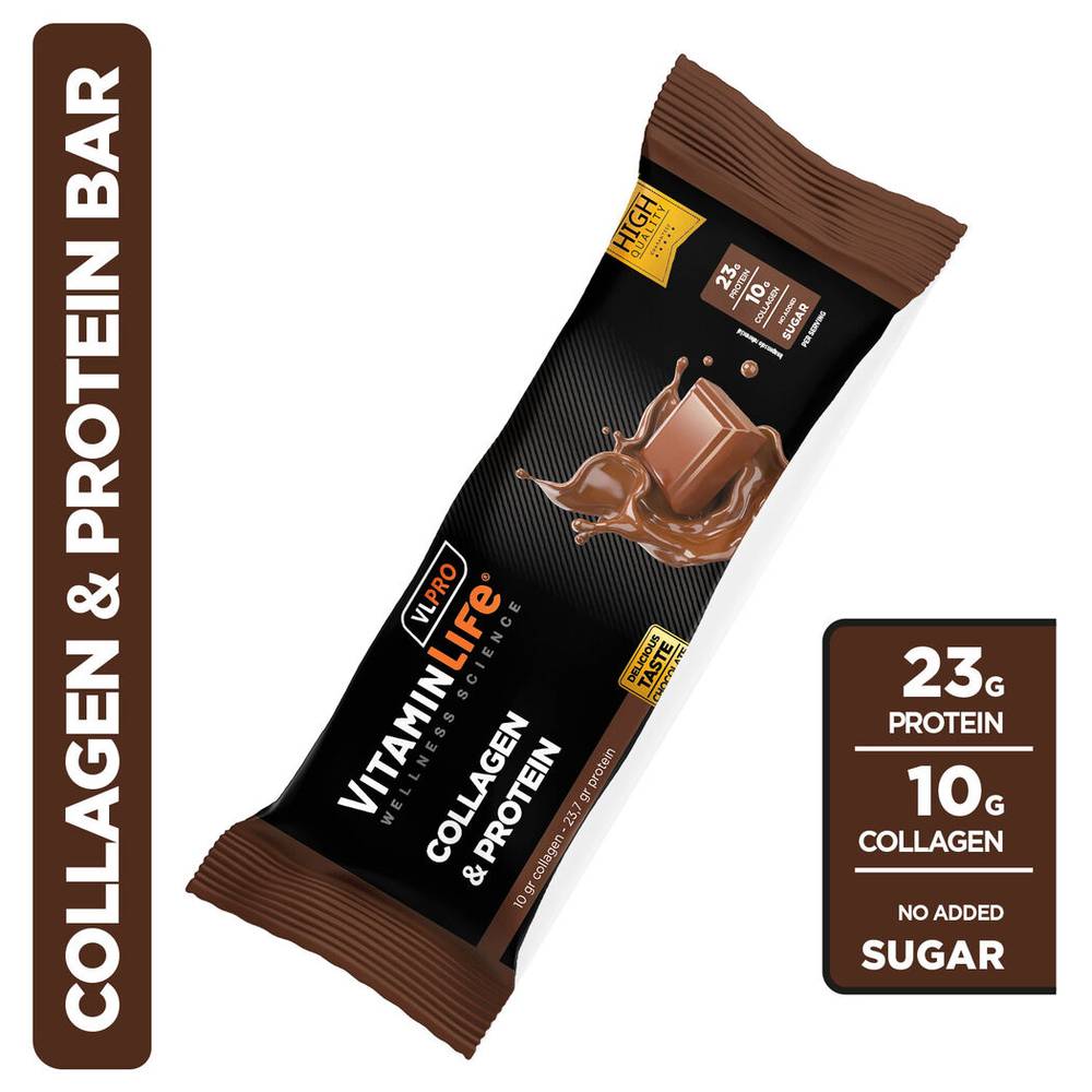 VitaminLife Barras de Proteina + Colageno Sabor Chocolate