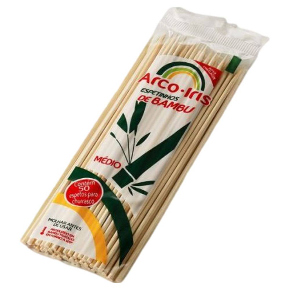 Arco íris espeto de bambu para churrasco (50 unidades)