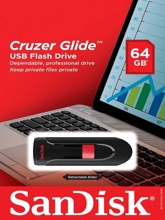 SanDisk 64 GB Cruzer Blade USB Flash Drive Black (1 ct)
