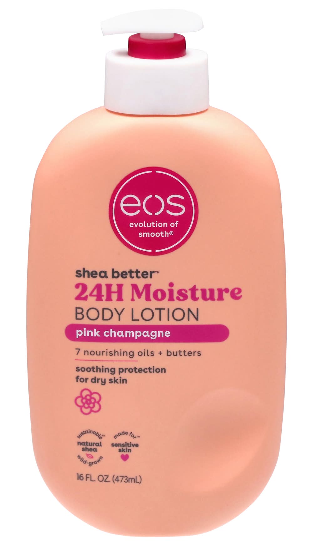 eos Shea Better 24h Moisture Body Lotion, Pink Champagne (16 fl oz)
