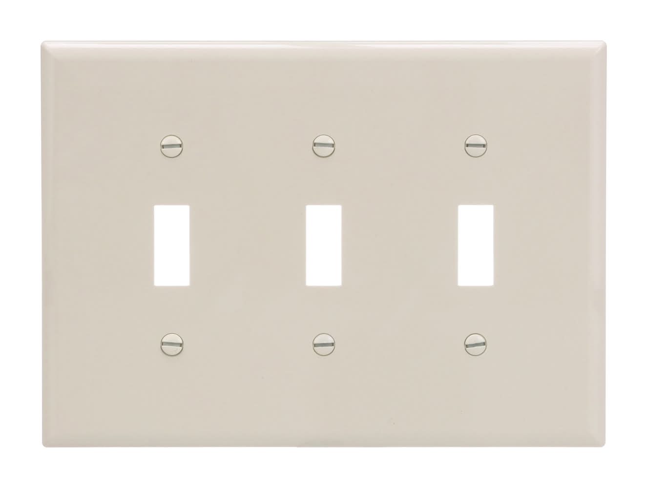 Eaton 3 -Gang Midsize Size Light almond Polycarbonate Indoor Toggle Wall Plate